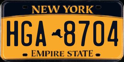 NY license plate HGA8704