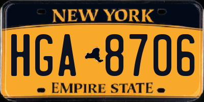 NY license plate HGA8706