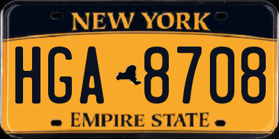 NY license plate HGA8708