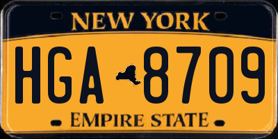 NY license plate HGA8709