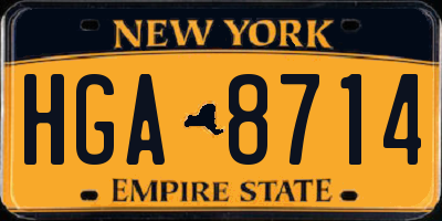 NY license plate HGA8714