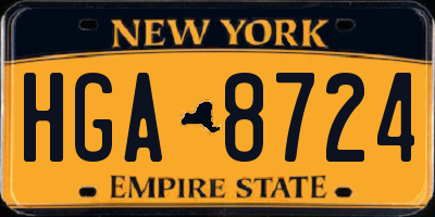 NY license plate HGA8724