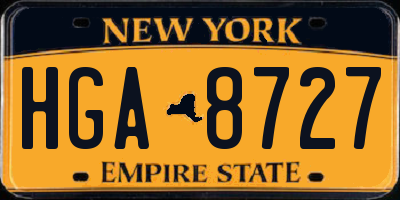 NY license plate HGA8727