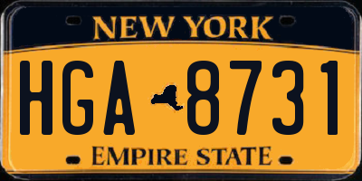 NY license plate HGA8731