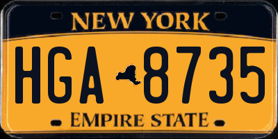 NY license plate HGA8735