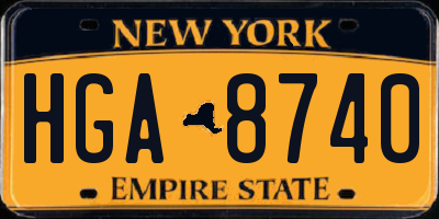 NY license plate HGA8740