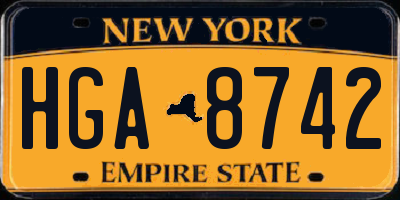 NY license plate HGA8742