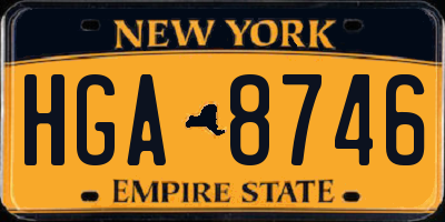 NY license plate HGA8746