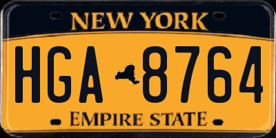 NY license plate HGA8764