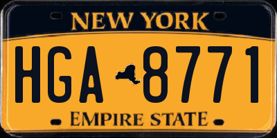 NY license plate HGA8771