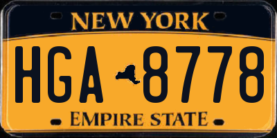 NY license plate HGA8778