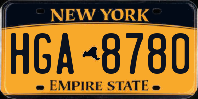 NY license plate HGA8780
