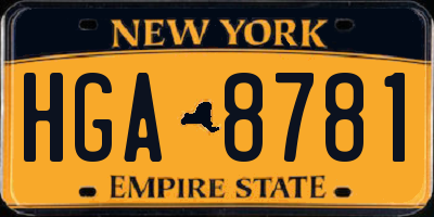 NY license plate HGA8781