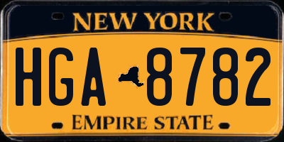 NY license plate HGA8782