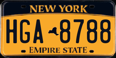 NY license plate HGA8788