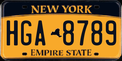 NY license plate HGA8789