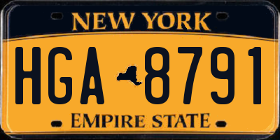 NY license plate HGA8791