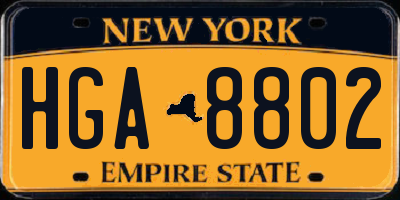 NY license plate HGA8802