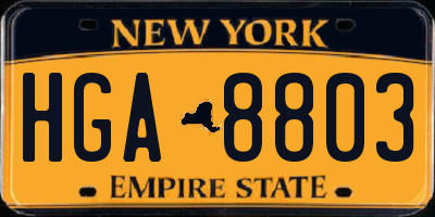 NY license plate HGA8803