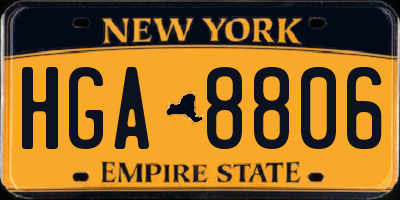 NY license plate HGA8806