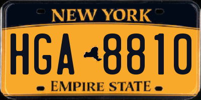 NY license plate HGA8810