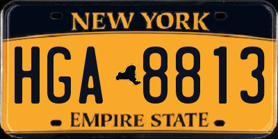 NY license plate HGA8813