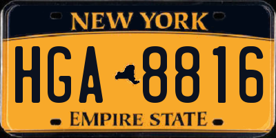 NY license plate HGA8816
