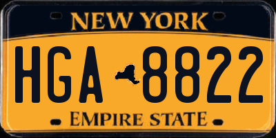 NY license plate HGA8822