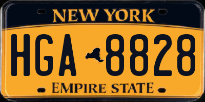 NY license plate HGA8828