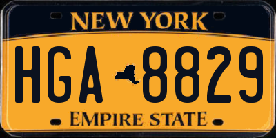 NY license plate HGA8829
