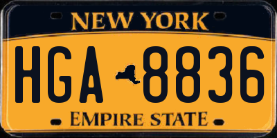 NY license plate HGA8836
