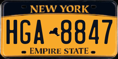 NY license plate HGA8847