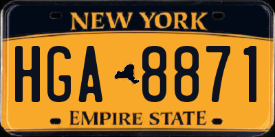 NY license plate HGA8871