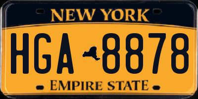 NY license plate HGA8878