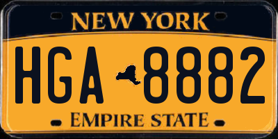 NY license plate HGA8882