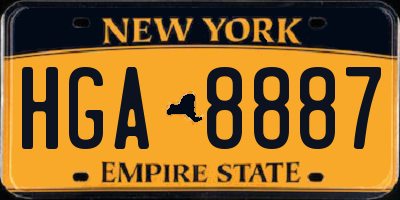 NY license plate HGA8887