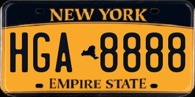 NY license plate HGA8888