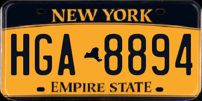 NY license plate HGA8894