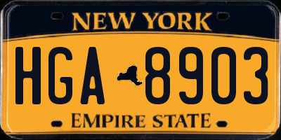 NY license plate HGA8903