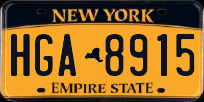 NY license plate HGA8915