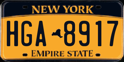 NY license plate HGA8917