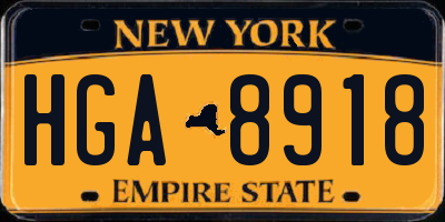 NY license plate HGA8918