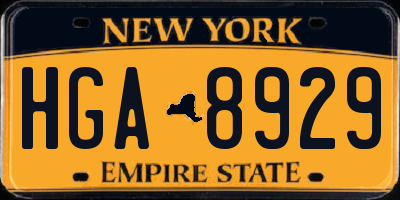 NY license plate HGA8929