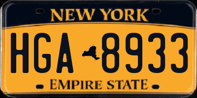 NY license plate HGA8933