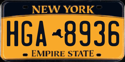 NY license plate HGA8936