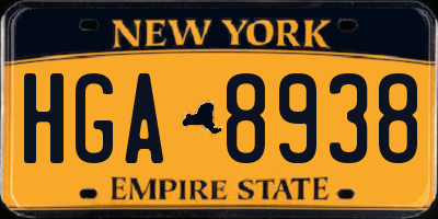 NY license plate HGA8938