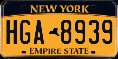NY license plate HGA8939