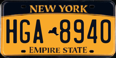 NY license plate HGA8940