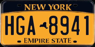 NY license plate HGA8941