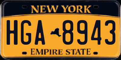 NY license plate HGA8943